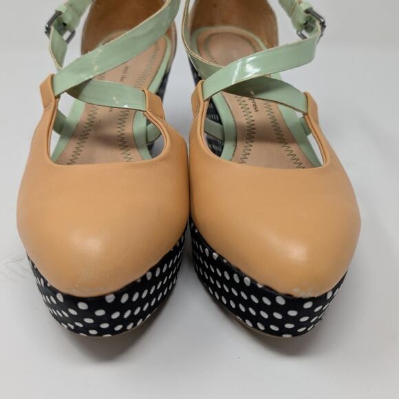 Anthropologie Pilcro and the Letterpress Polka Dot Wedge Heels Size 7M - Picture 8 of 14